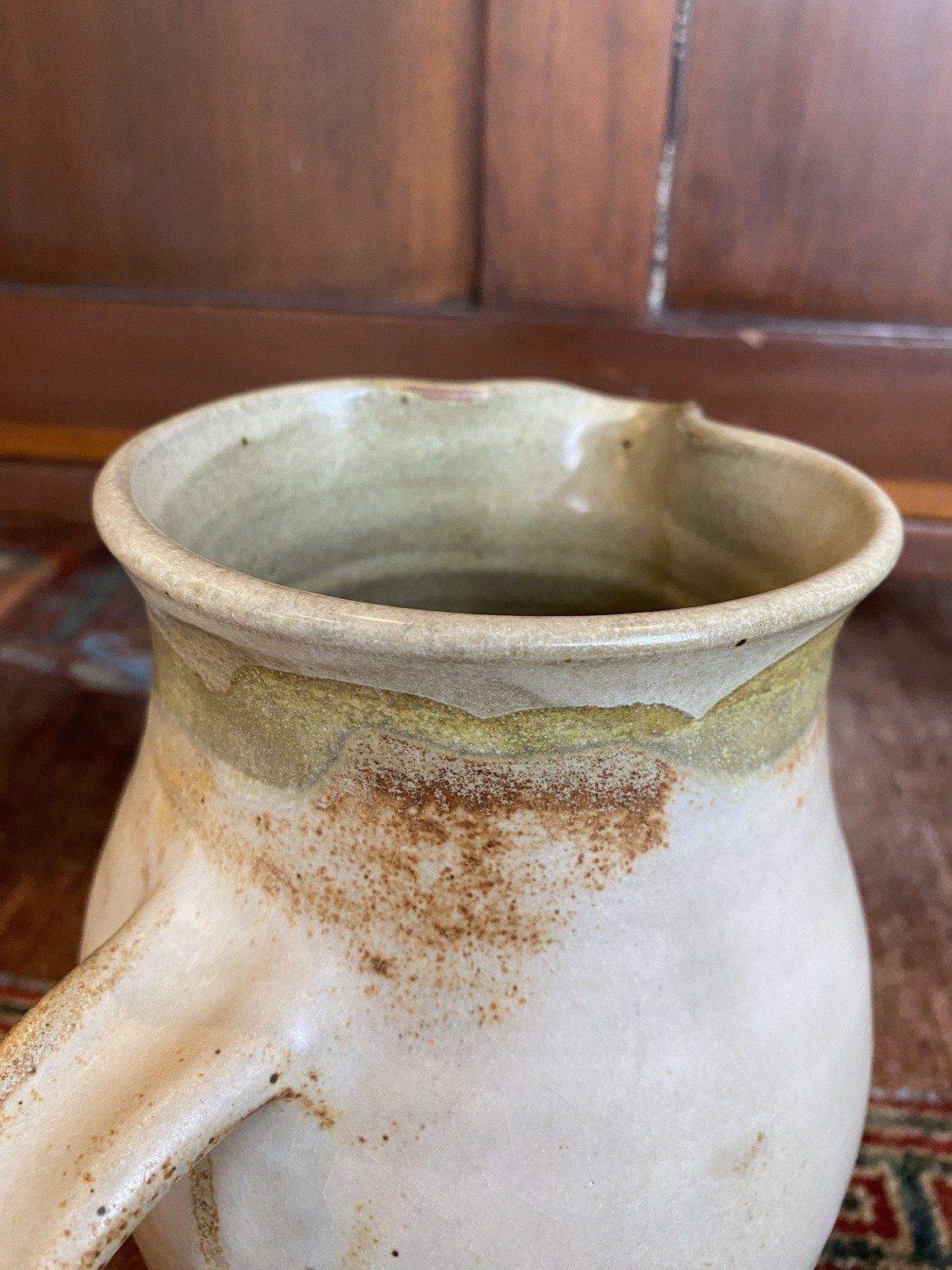 Vintage c.1987 MS Artist Pat Gavin Signed + Dated 9.5h Stoneware Pottery Pitcher 6