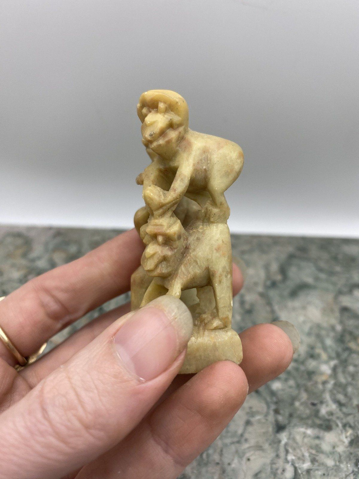 Netsuke Style Playful Monkeys Carving #1064 2