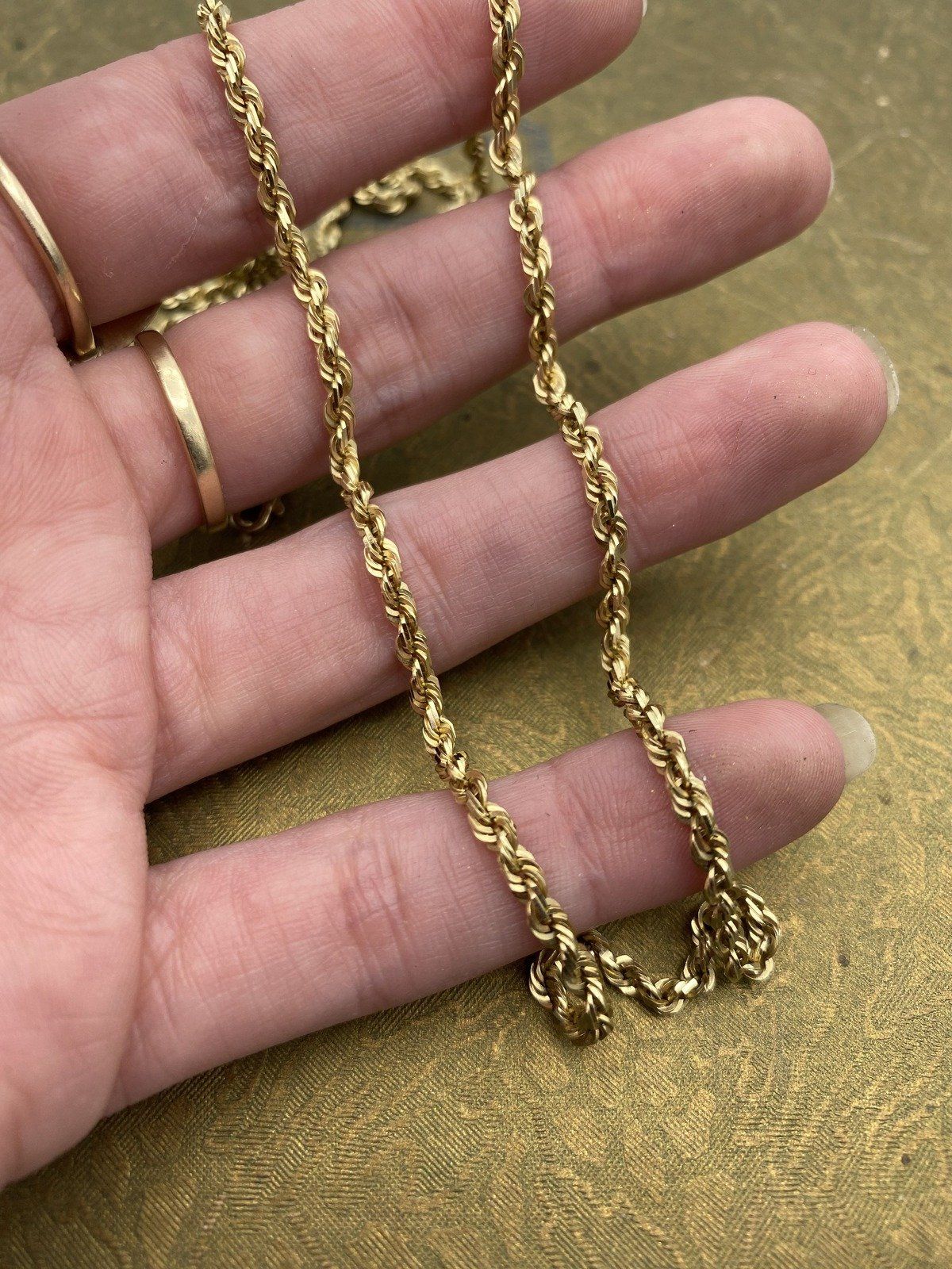 Men's 24L Solid 14k Gold Rope Chain Necklace #2598 8