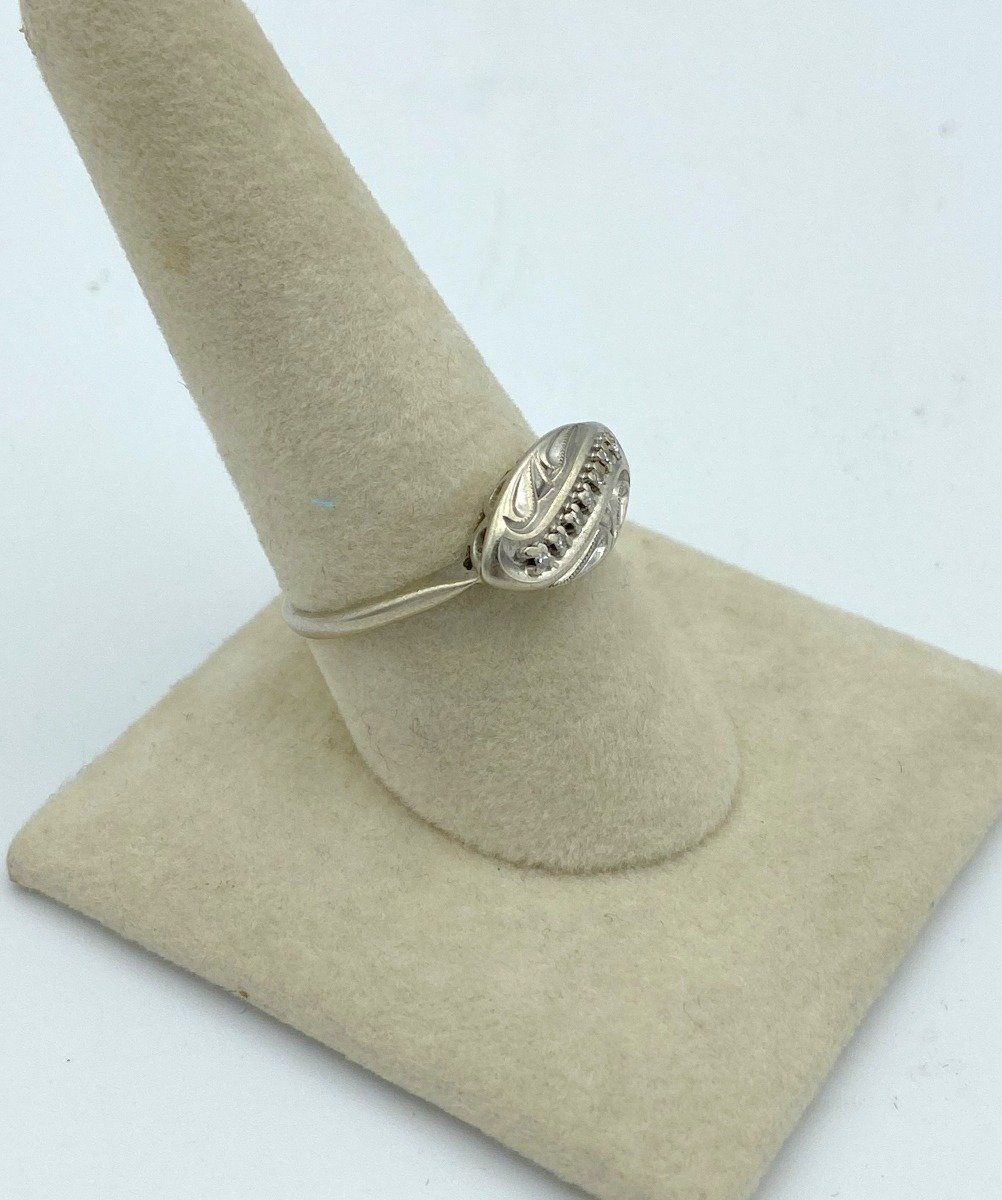 Antique 14k White Gold Art Deco Diamond Ring 2
