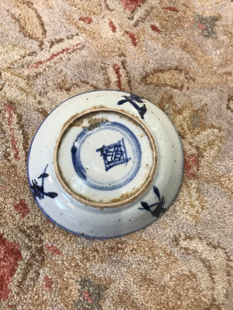 Antique Blue Transferware Saucer 2