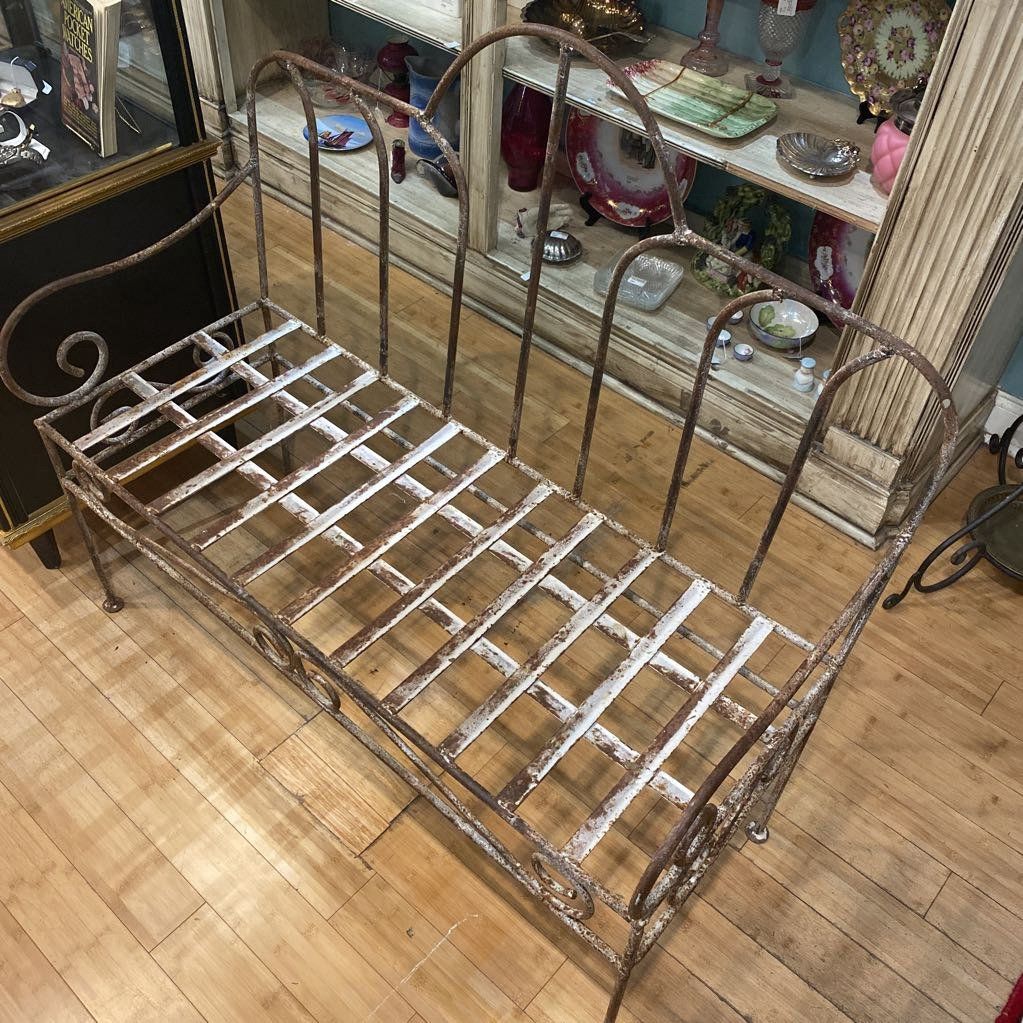 Weathered Outdoor Iron Bench