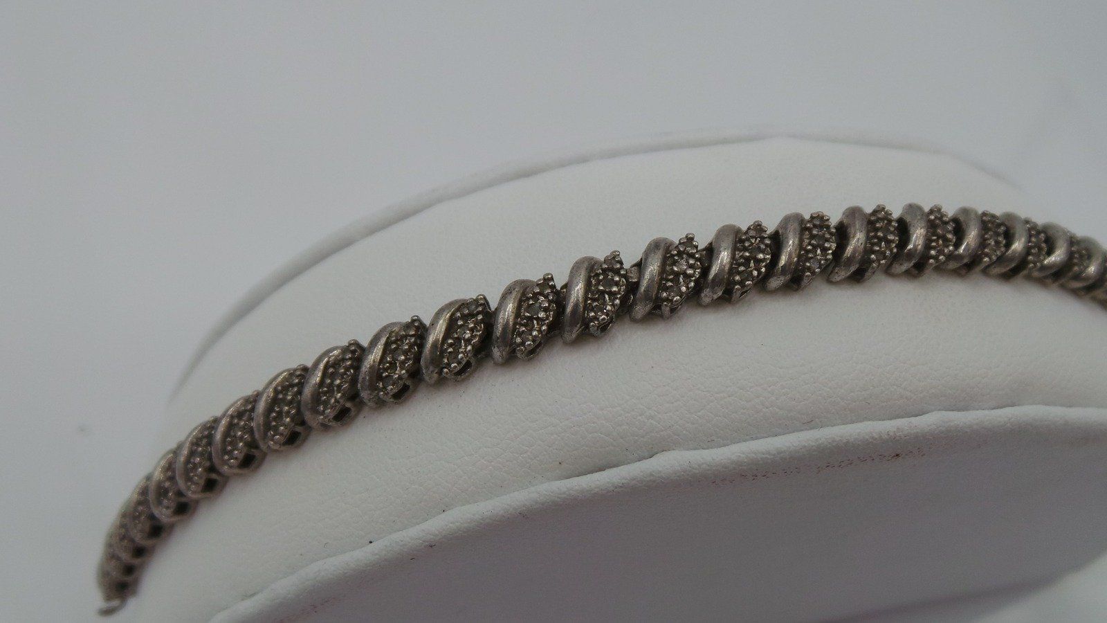 Antique 7 1/2 Sterling Silver Art Deco Bracelet 2