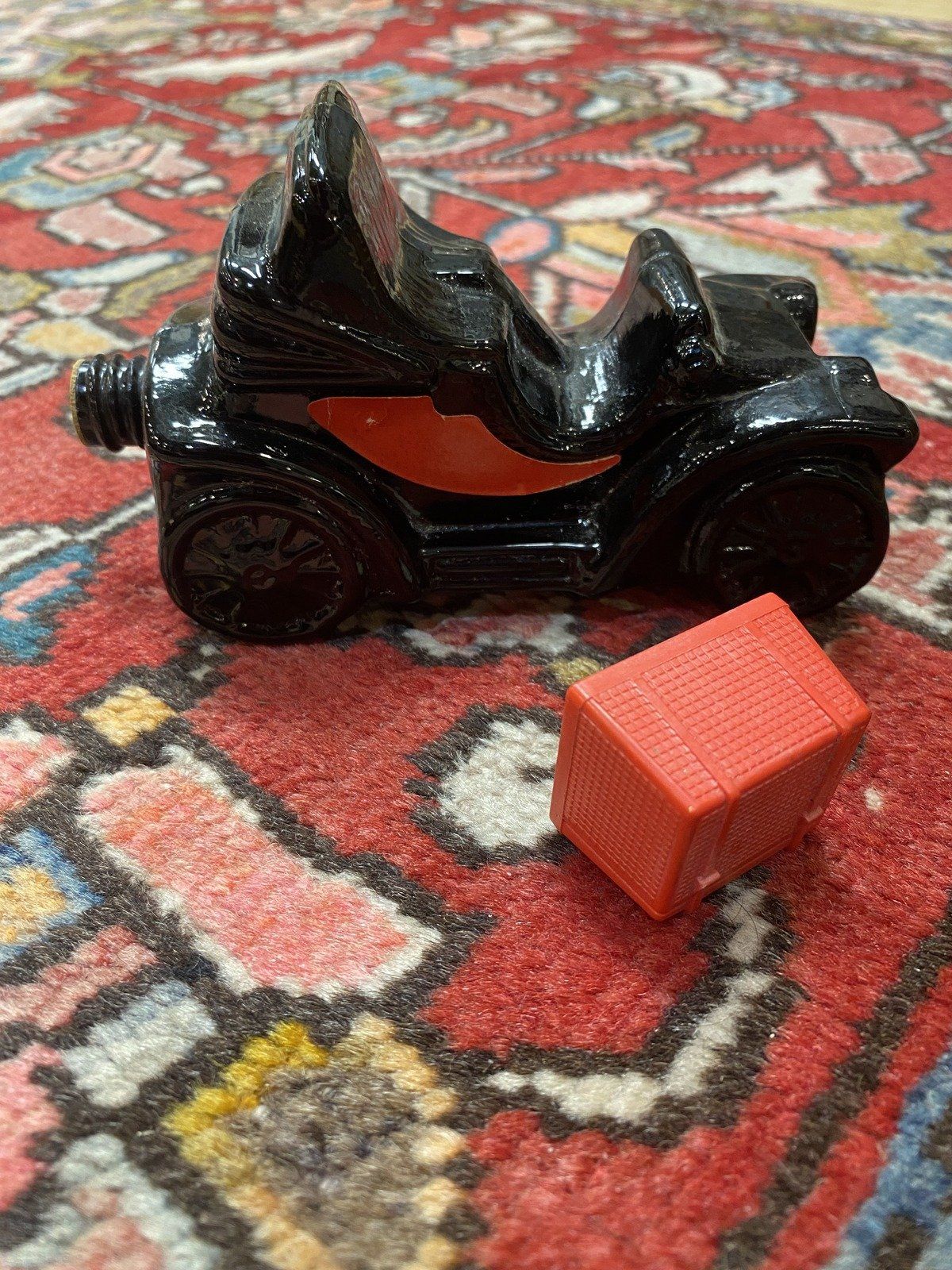 Vintage Black Glass Avon Electric Charger Car Collectible Bottle 11
