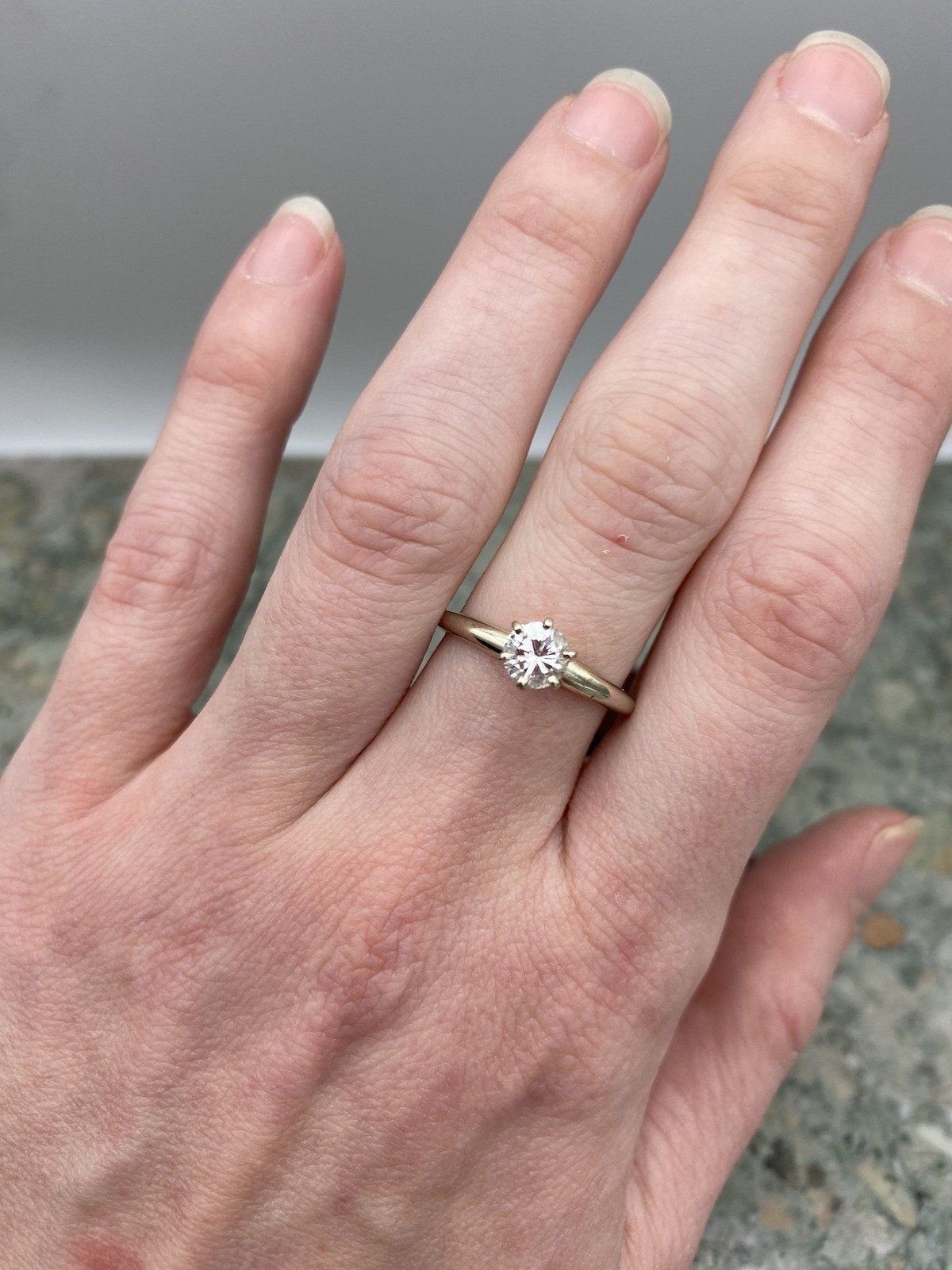 Traditional 14k White Gold .65ct Solitaire Diamond Engagement Ring 6