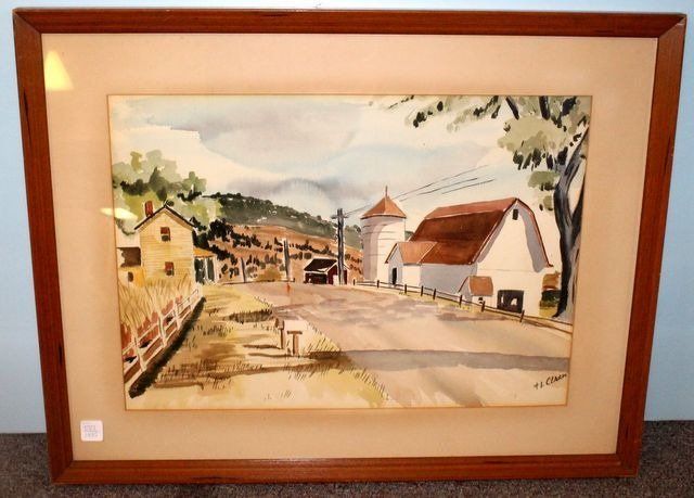 Rural Farm Roadside Watercolor Clark (27.5x21.5)