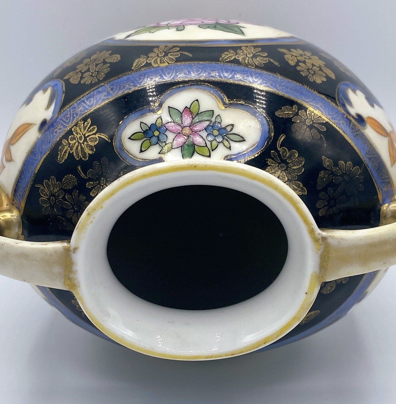 Noritake Black and White Hand Painted Vase 7 5