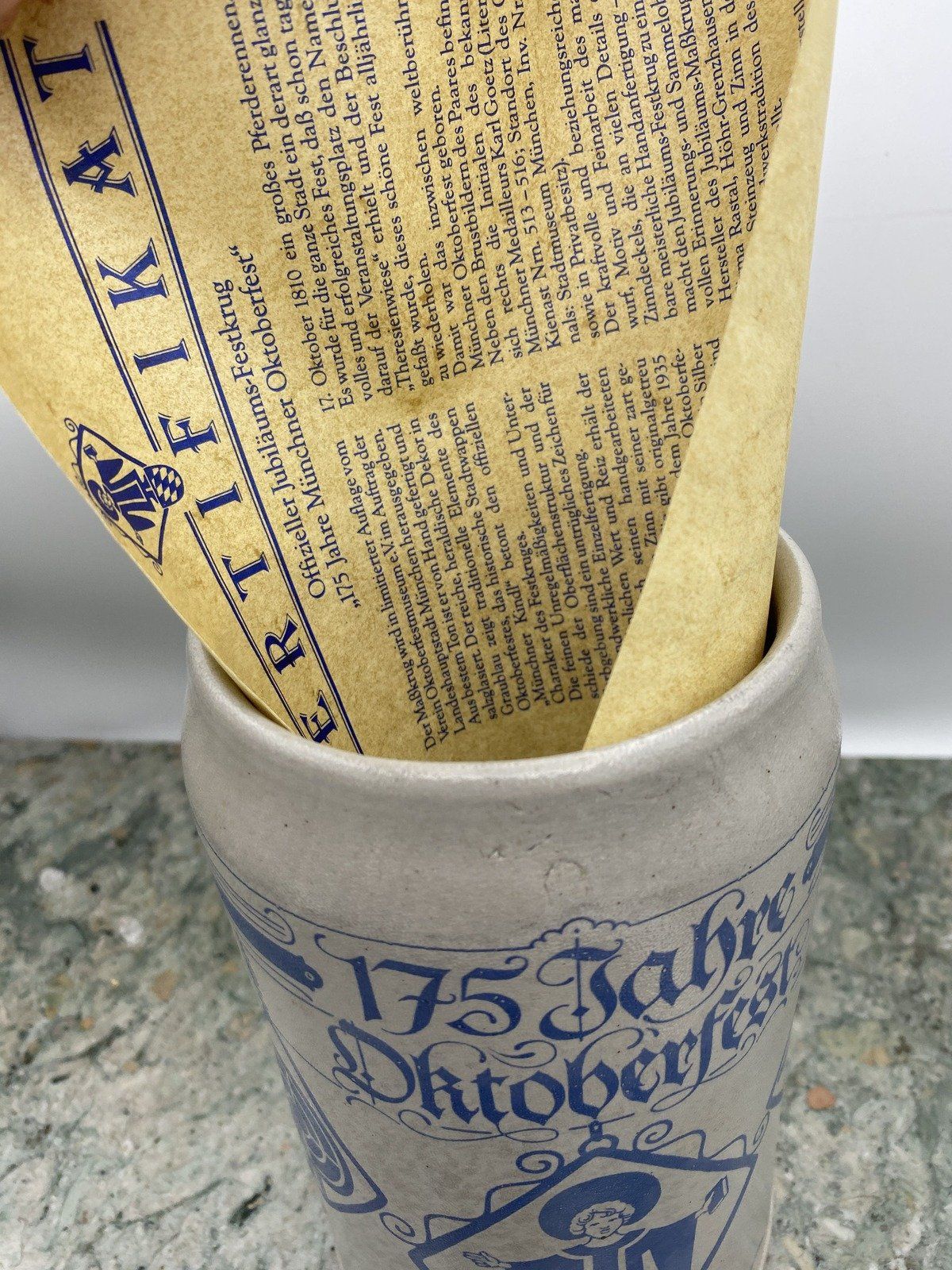 Official 1985 Oktoberfest 175th Year 1Liter Rastal Beer Stein Munich Germany 2