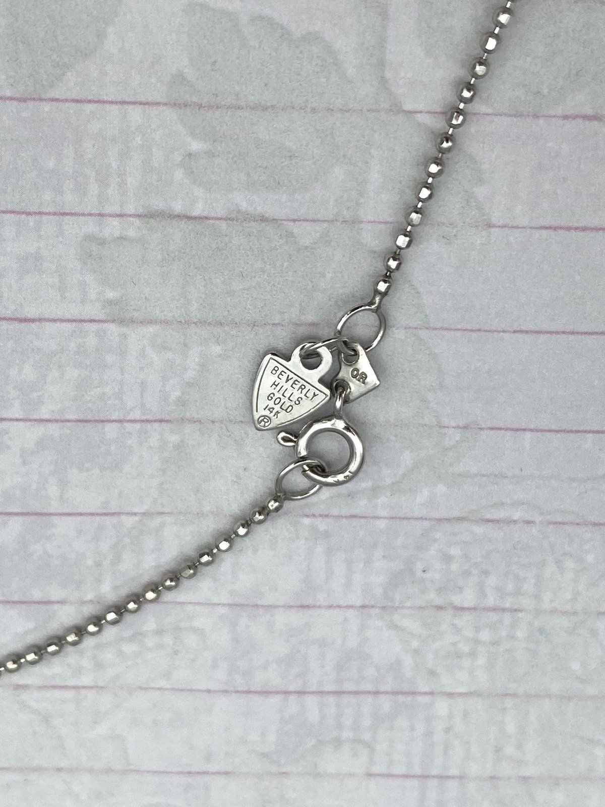 Beverly Hills 14k White Gold 18L Ball Chain Necklace 3