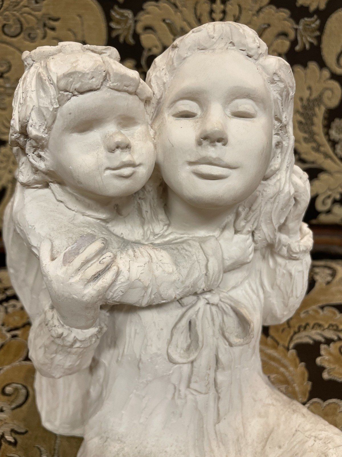 Large Austin Productions Plaster Mother + Child Sculpture Signed Dee Crowley 6