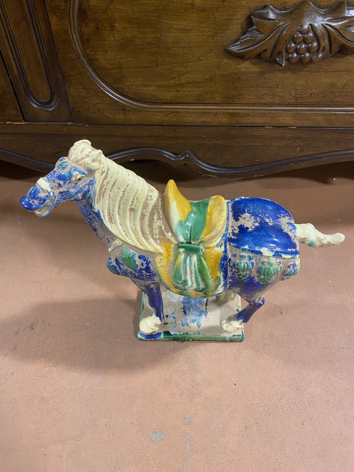 Ceramic Antique Vintage Repro Chinese Horse Statuette 5