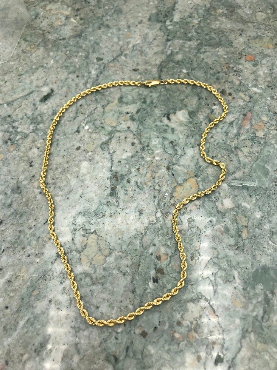 14k Gold 18 Thick Rope Chain Necklace 3