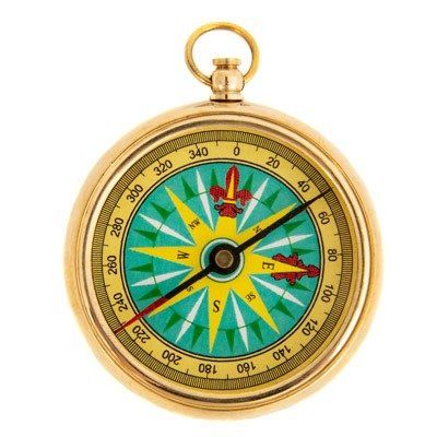 Antique Brass Pocket Size Compass