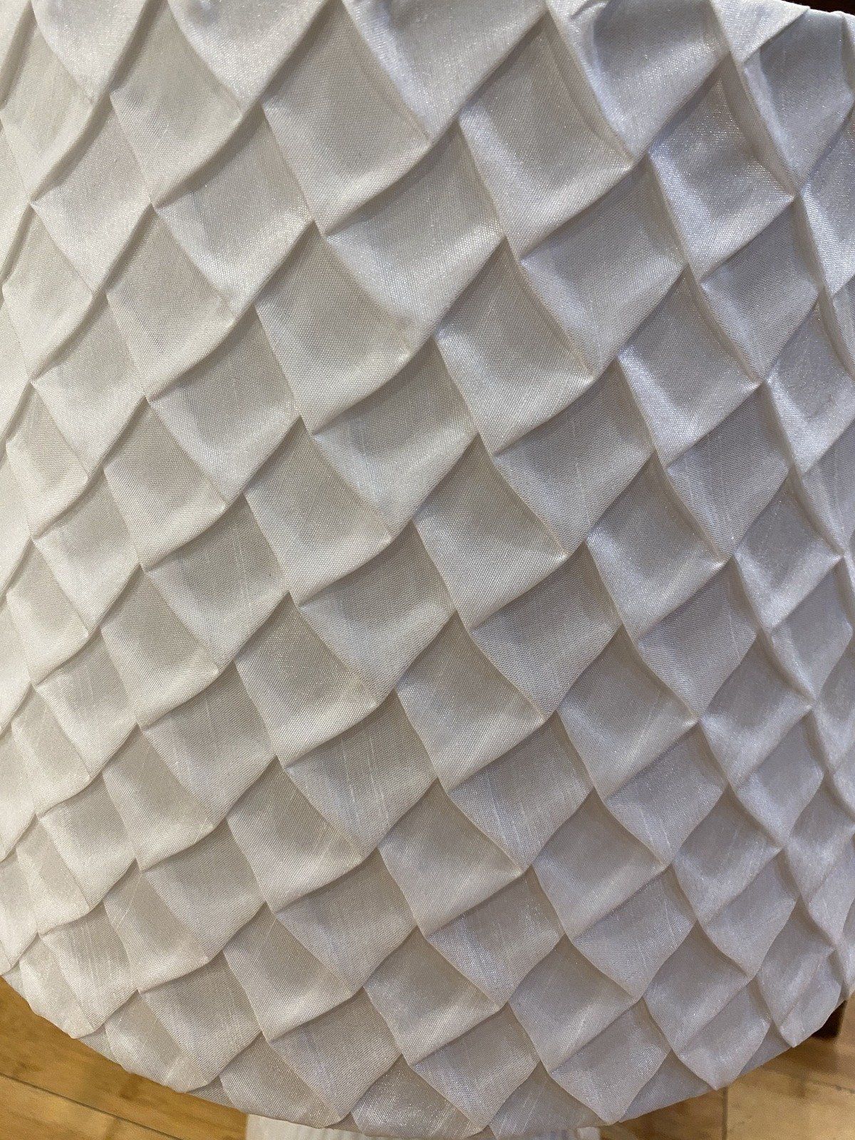 White Ceramic Fluted Lamp + Pin Tuck Shade 2