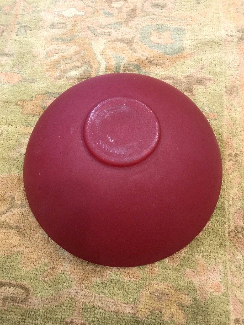Frosted Red Matte Crystal Bowl 3