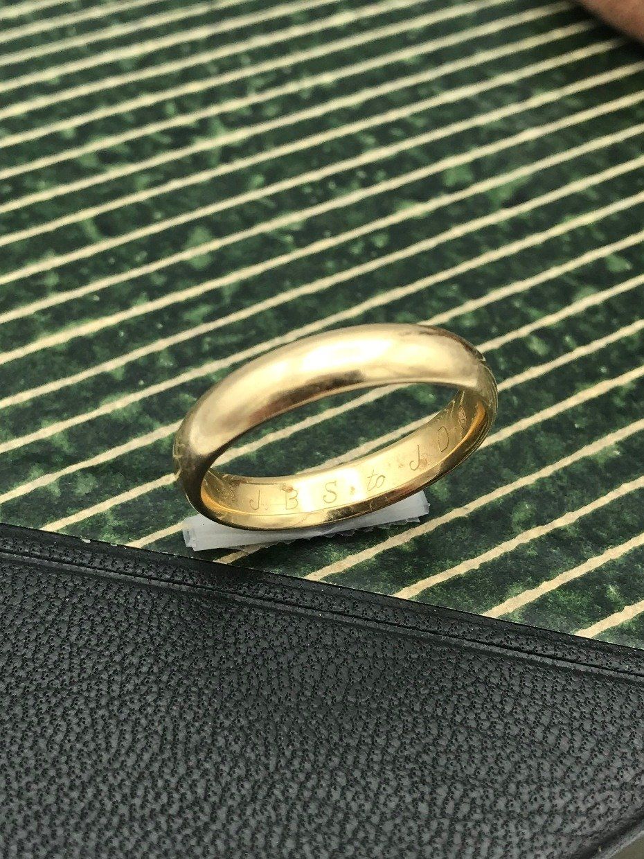 Vintage 14k Gold Men's Scribed Interior Wedding Band Ring 2