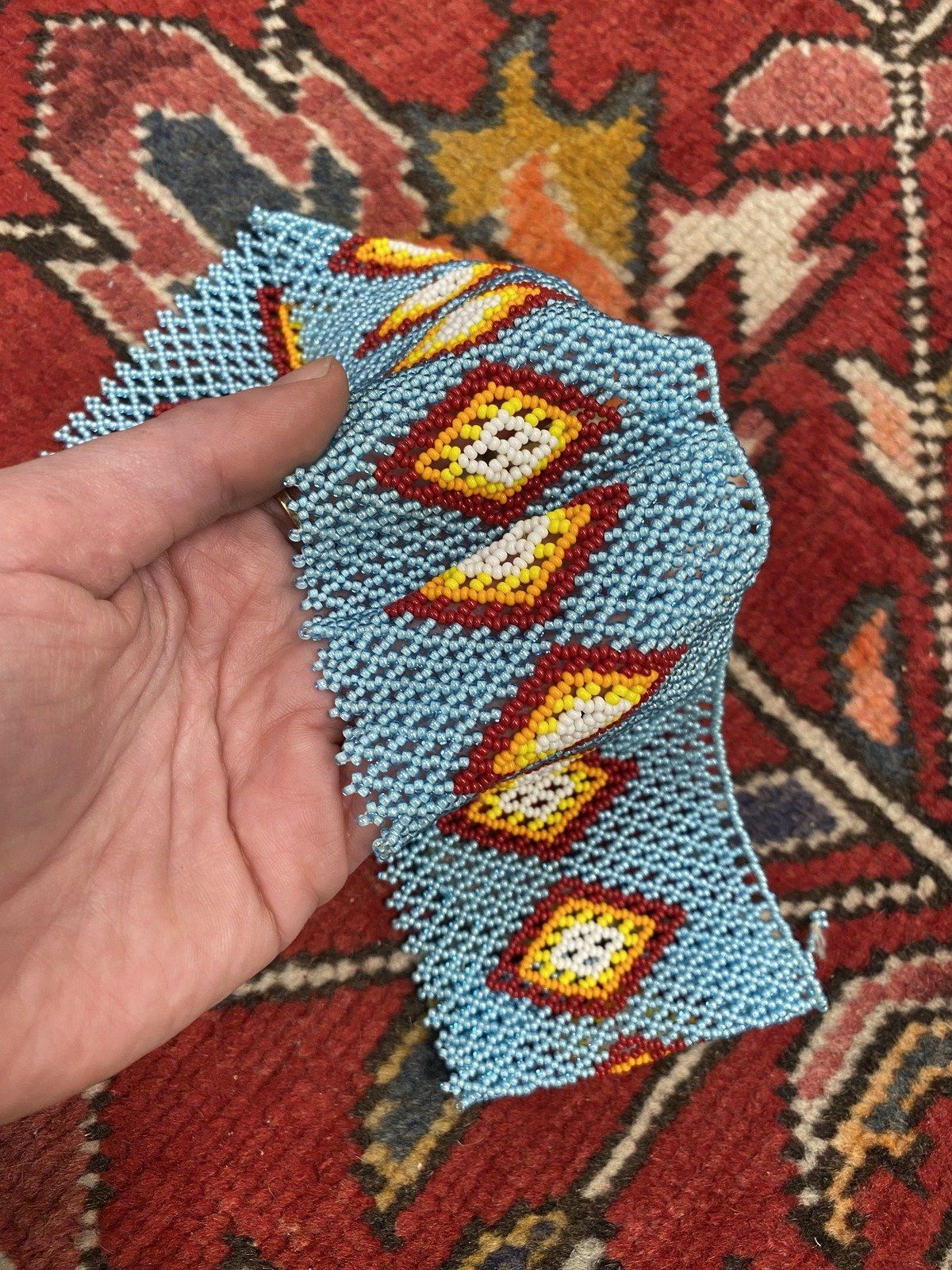 Native American Hand Crafted Ceremonial Seed Beaded Adornment 2