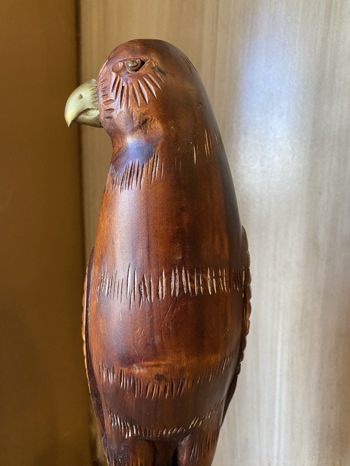 SARREID LTD Hand Carved Wood Bird on Brass Cage Stand 7