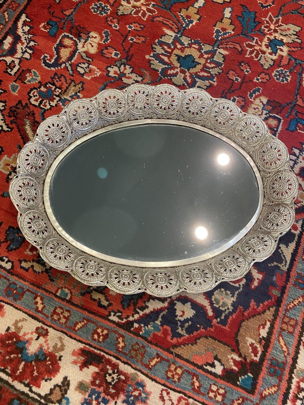 Modern VTG Style Reticulated Mirror Tray #2946 9