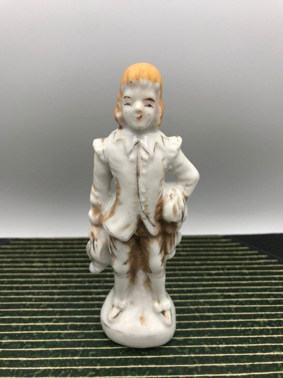Occupied Japan Bone +Gilt Porcelain Man Figurine