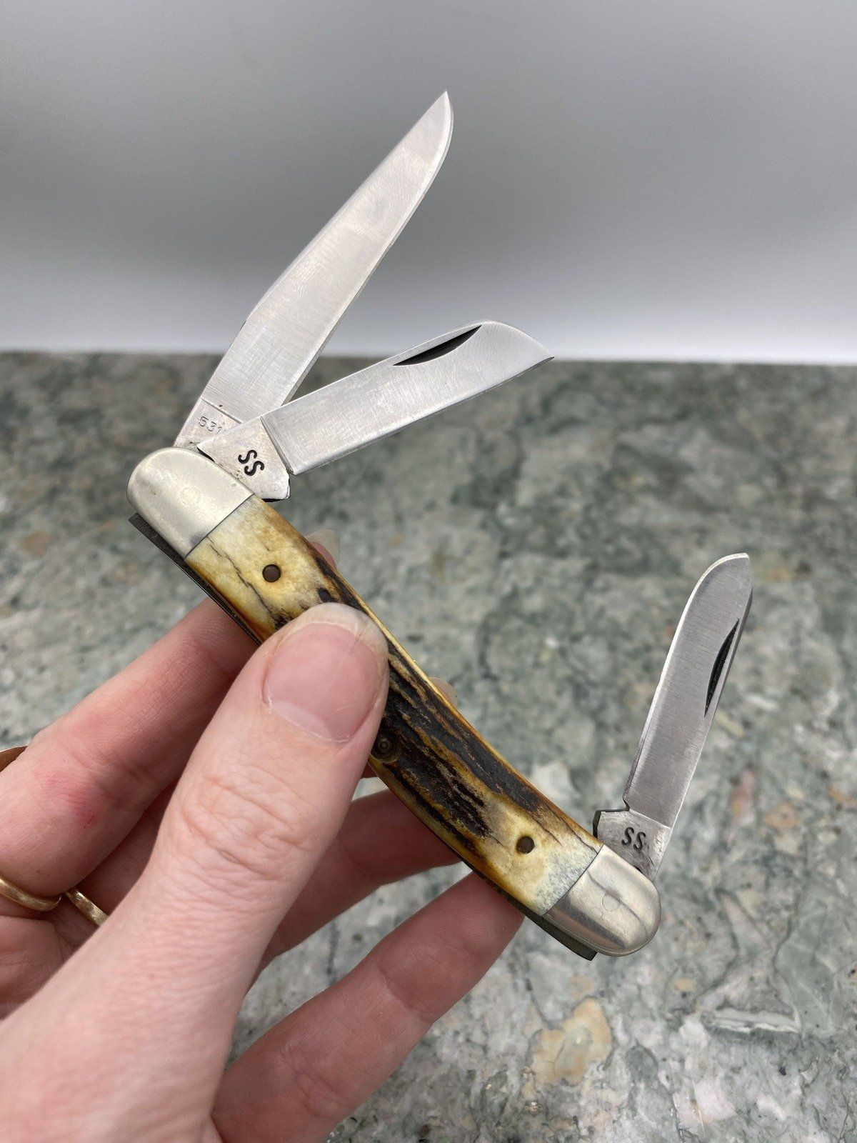 Vintage CASE XX c.1980-1905 75th Anniversary Edition 3 blade Stag Handle Knife 7
