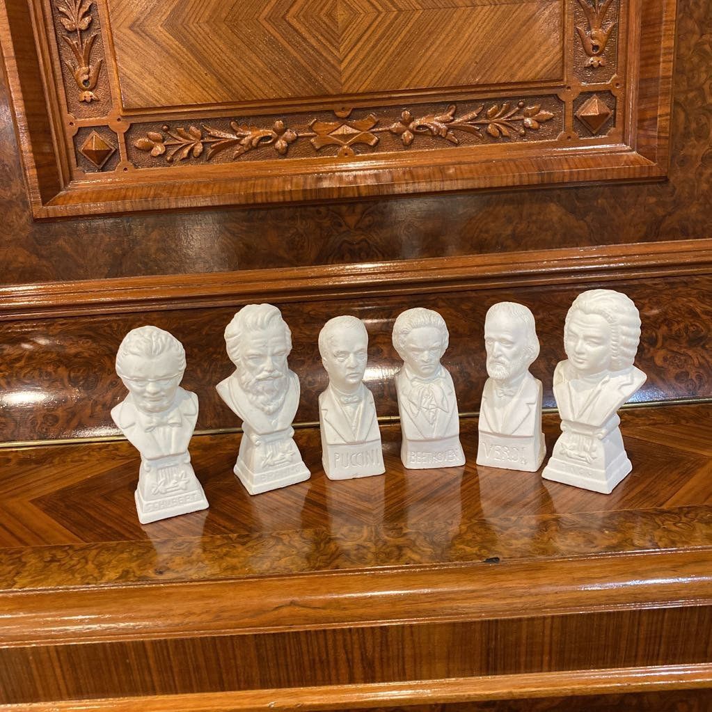 Miniature Musician Plaster Bust Figurines (each) 2
