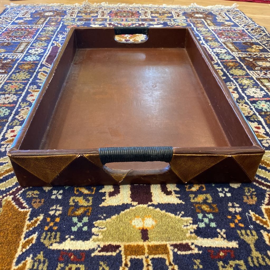 Tribal Style Leather Tray #648 2