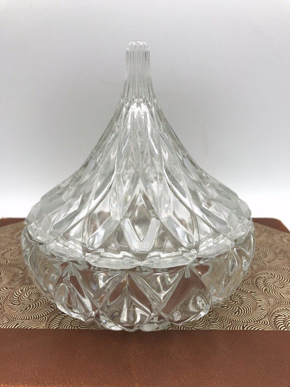 Pressed Glass Candy Dish w Pulpit Lid