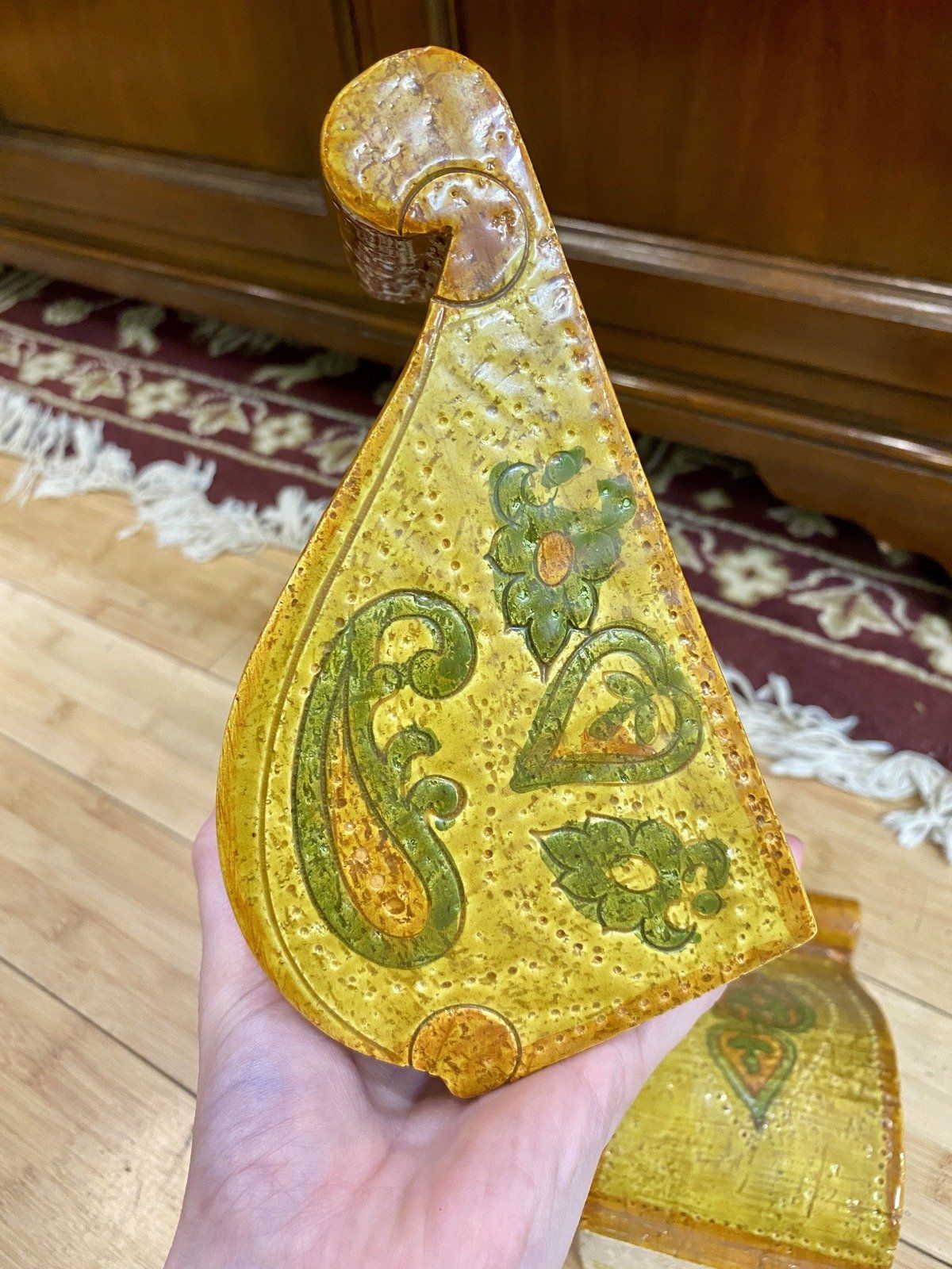Mid Century Italian Ceramic Paisley Pottery Bookends by Rosenthal Netter 9