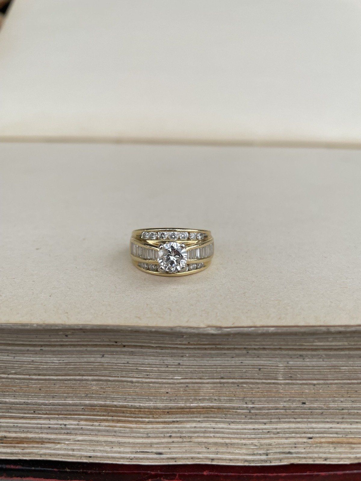 14k Gold 3ctw Solitaire Center Diamond Wedding Ring 2