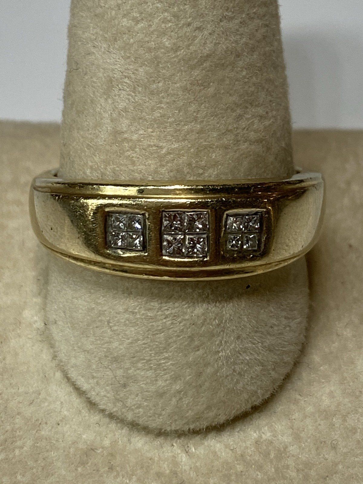 14k Gold Mens Diamond Wedding Band Sz. 11.5