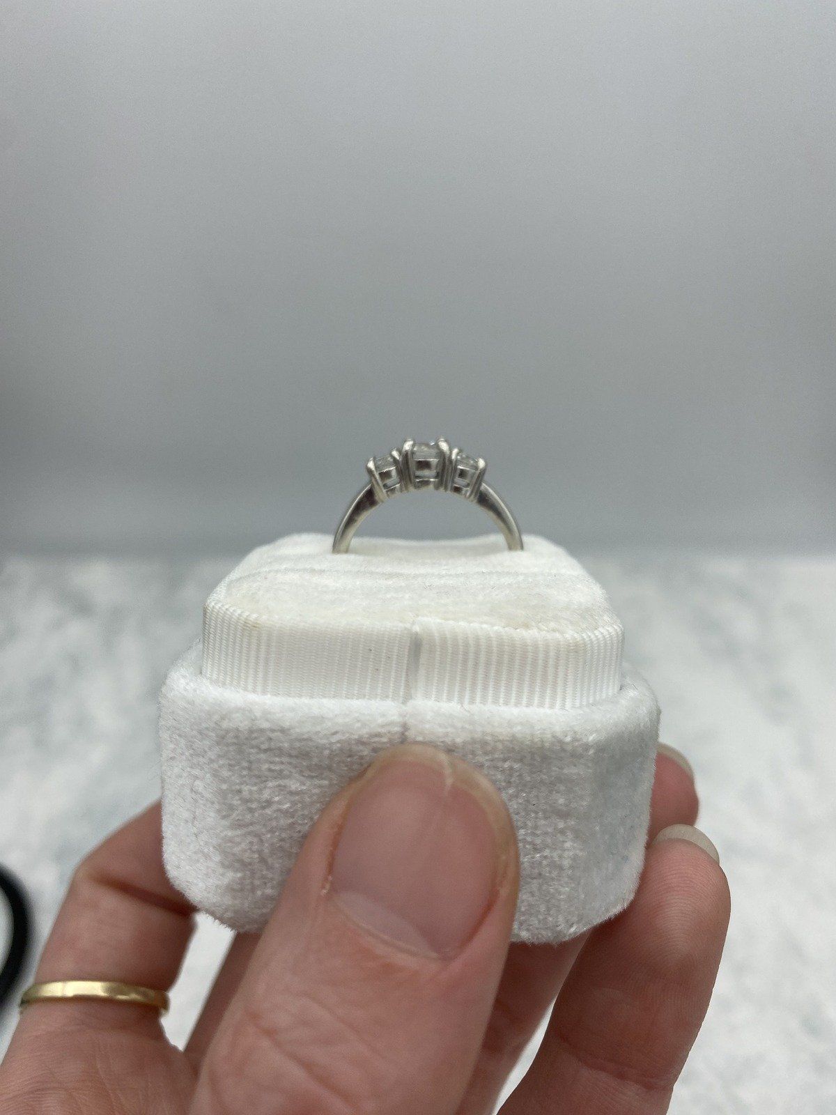 Classic Substantial Weight 14k White Gold 1.55ctw Round Diamond Engagement Ring w .75ct Center Round Stone 3