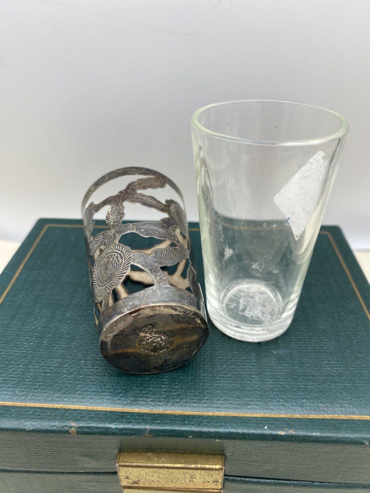 Sterling Silver Art Nouveau Overlay Bar Shot Glass #2240 2