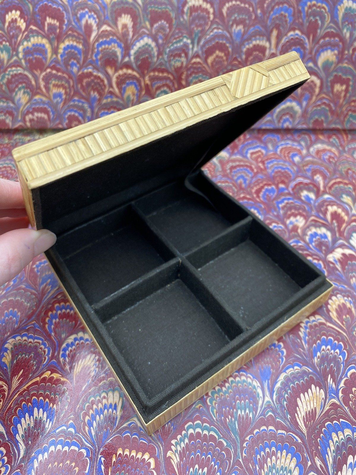 Woven Bamboo Reed Compartmentalized Storage Box 2