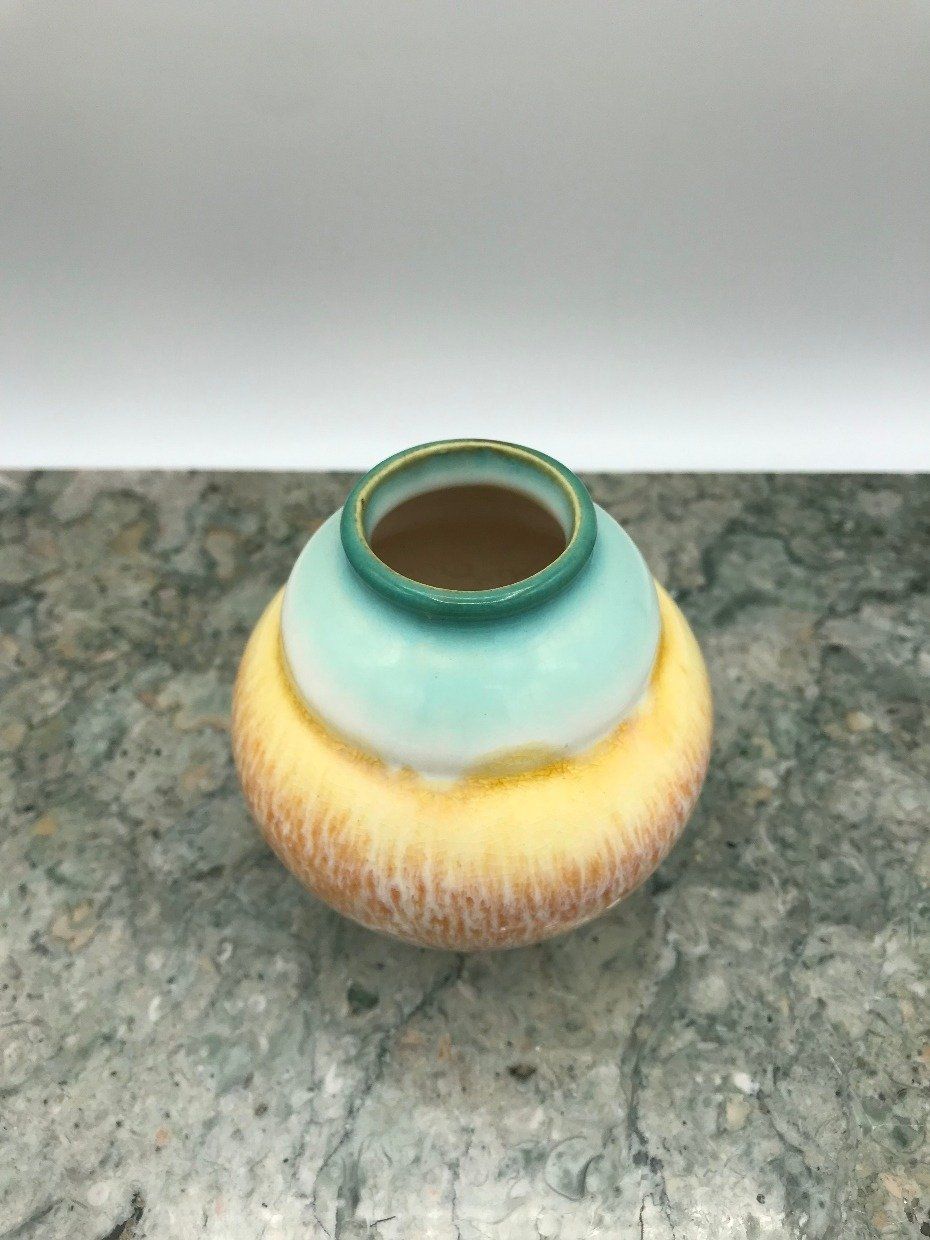 Unique Vintage High Glaze Japanese Made Ceramic Pottery Vase 2