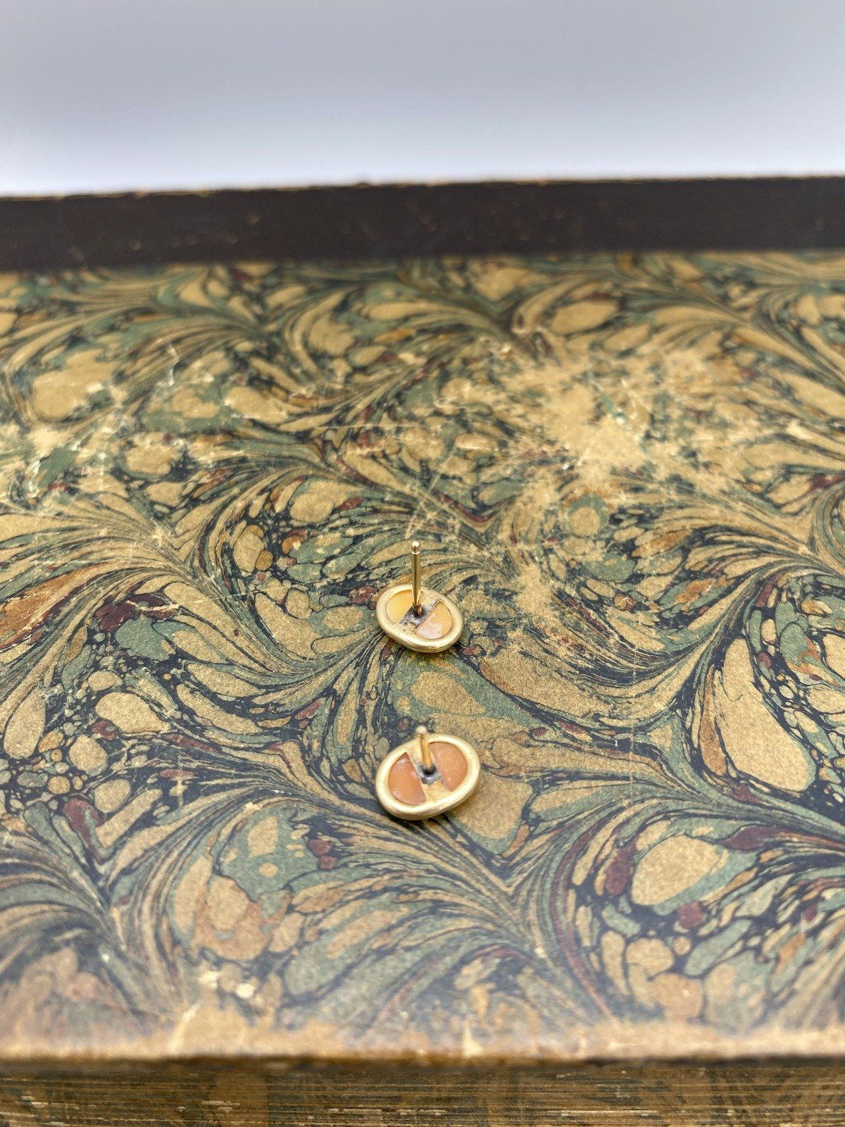 Teeny Tiny 14k Gold Cameo Stud Earrings 2