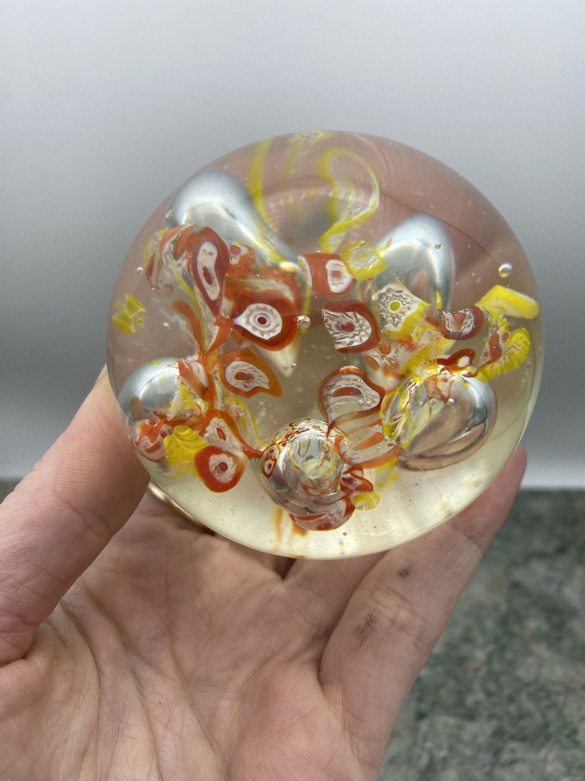 Glass Blown Warm Hue Paper Weight 2