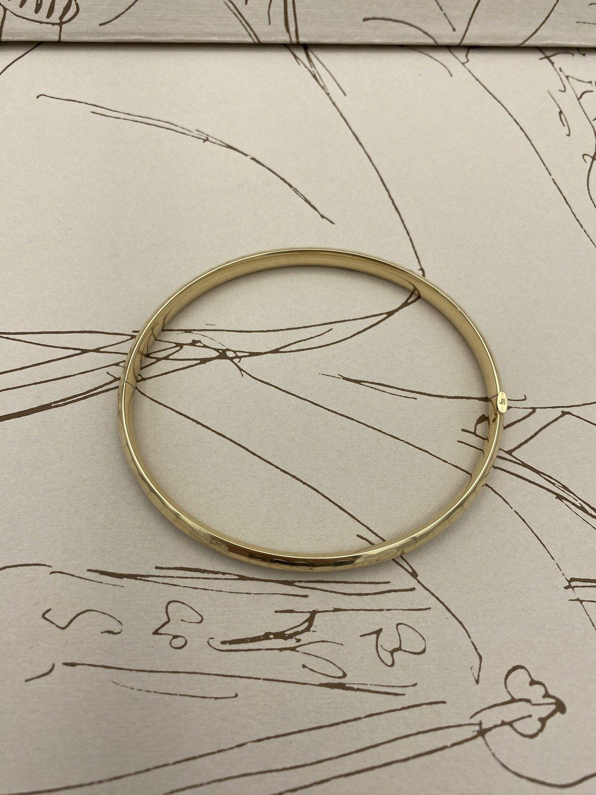 Vintage 14k Gold Briolette Textured Bangle Bracelet 8L #2952 7