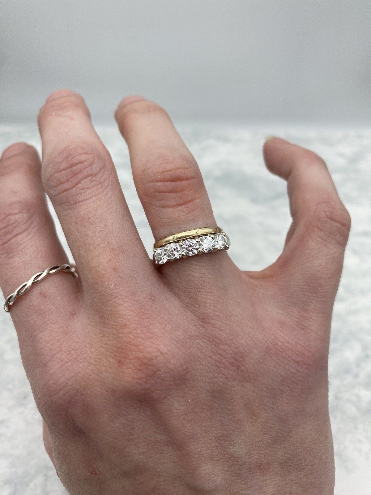 18k White Gold 1ctw Pave Set Ladies Diamond Ring Band 7