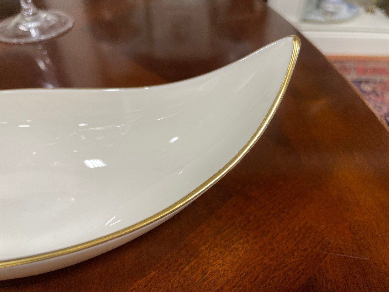Lenox Bone China Celery/Appetizer Boat w Gold Rim 2