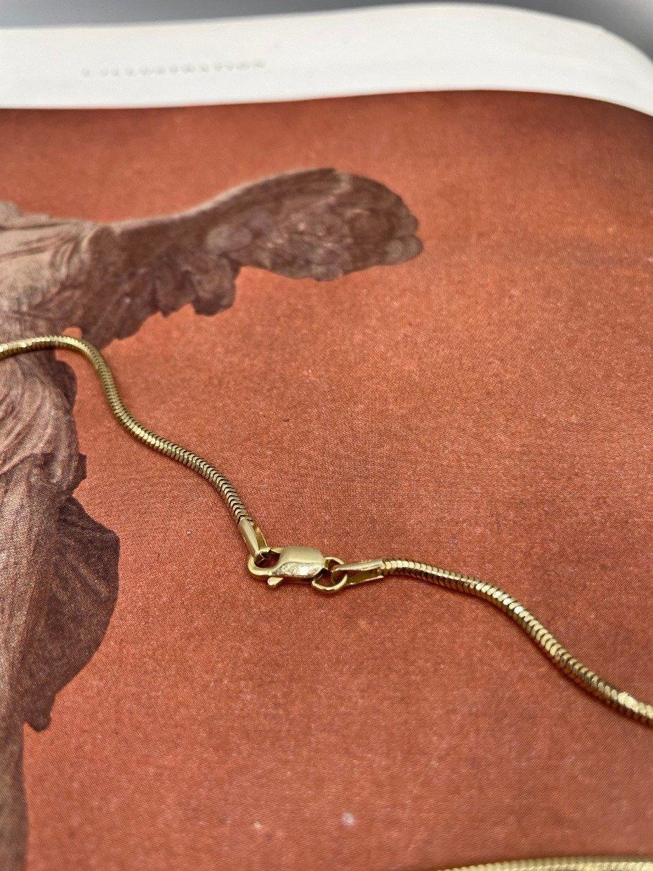 Wide mm 14k Gold Snake Link 20 Necklace Chain 2