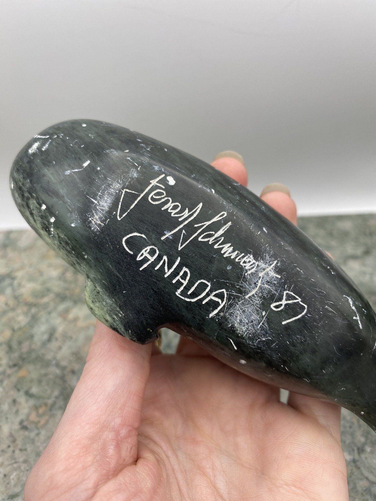Signed Canadian Hand Carved Nephrite Jade Animal Sculptures #1131 6