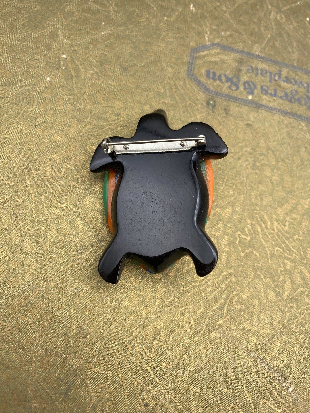 French Made Marion Godart Cellulose Colorful Turtle Pin 3