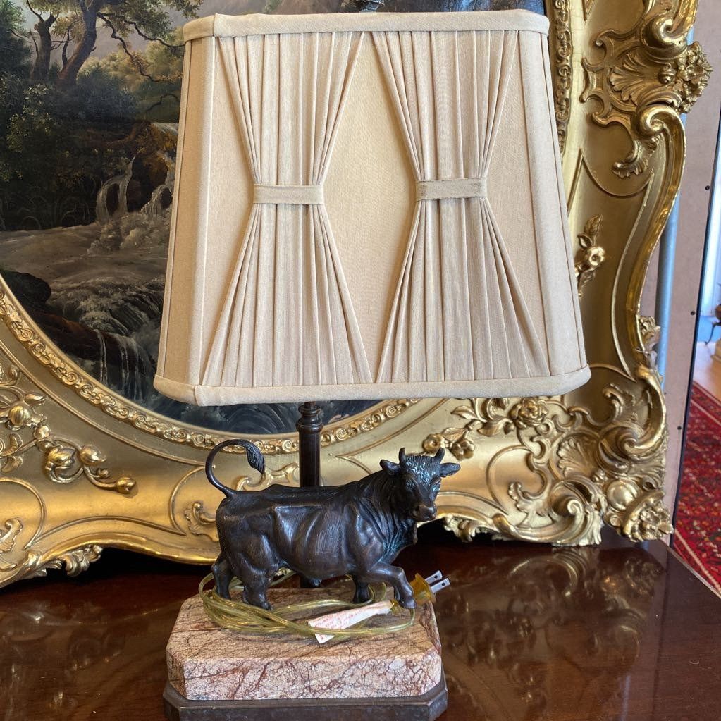 Theodore Alexander Co. Bronze Like Cow Lamp #268 4