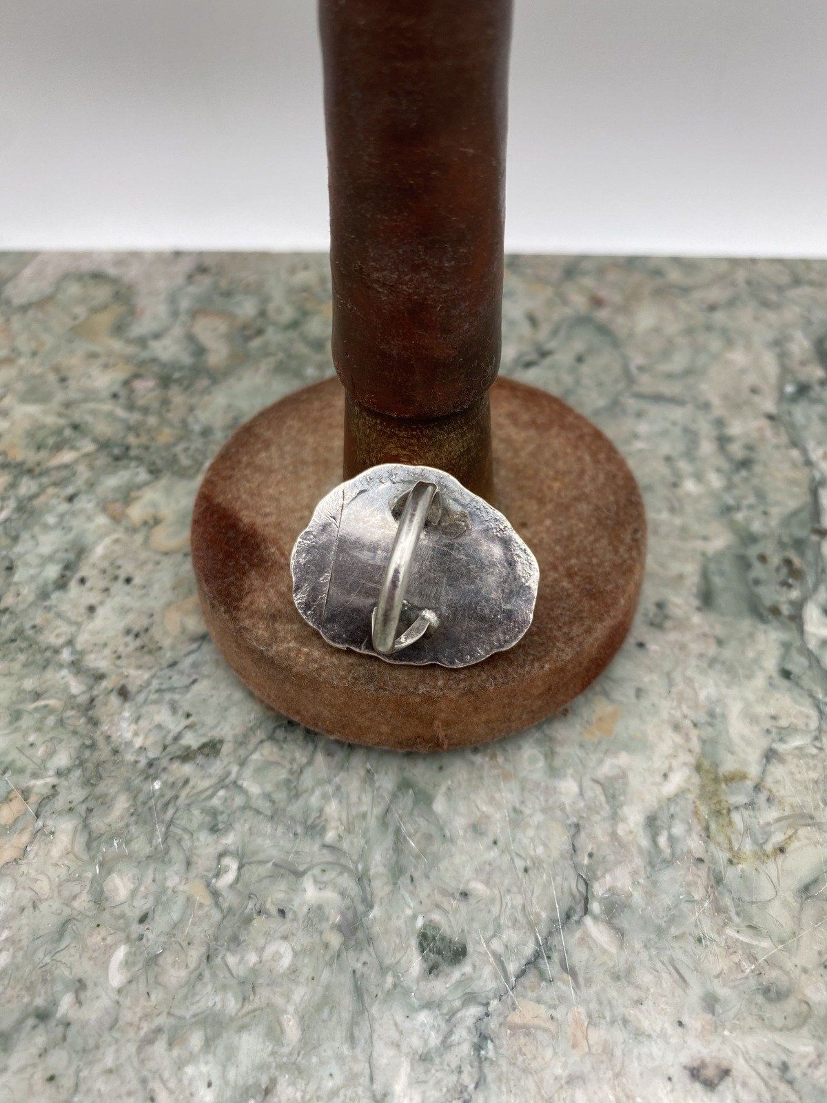 Vintage Sterling + Faux Turquoise Native Style Ring 3