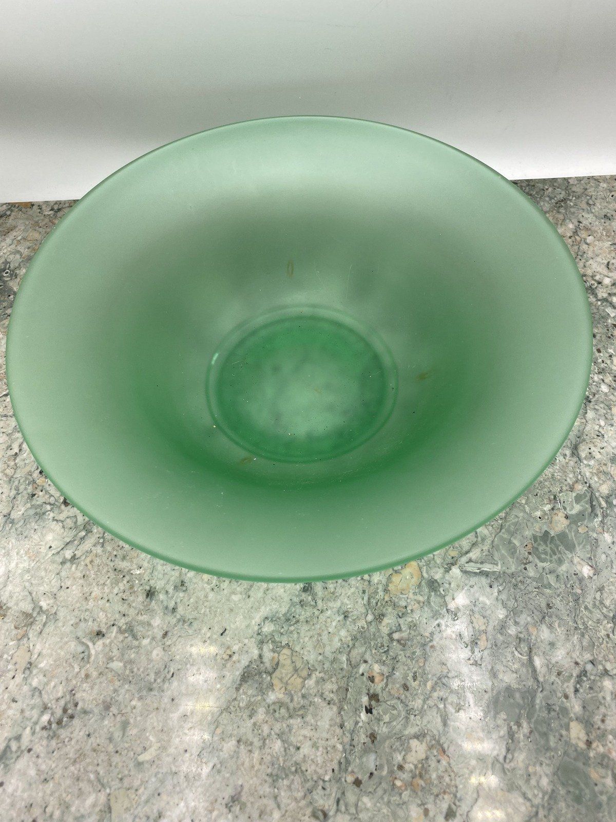 Fluorecent UV Reactive Teal Satin Uranium Glass Centerpiece Bowl 2