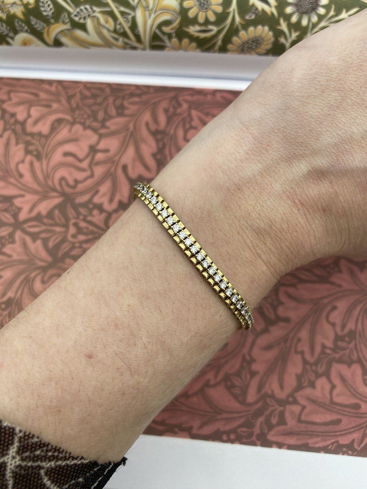 Lovely 14k Gold Articulated Link Diamond Tennis Bracelet 7.25L #2741 8