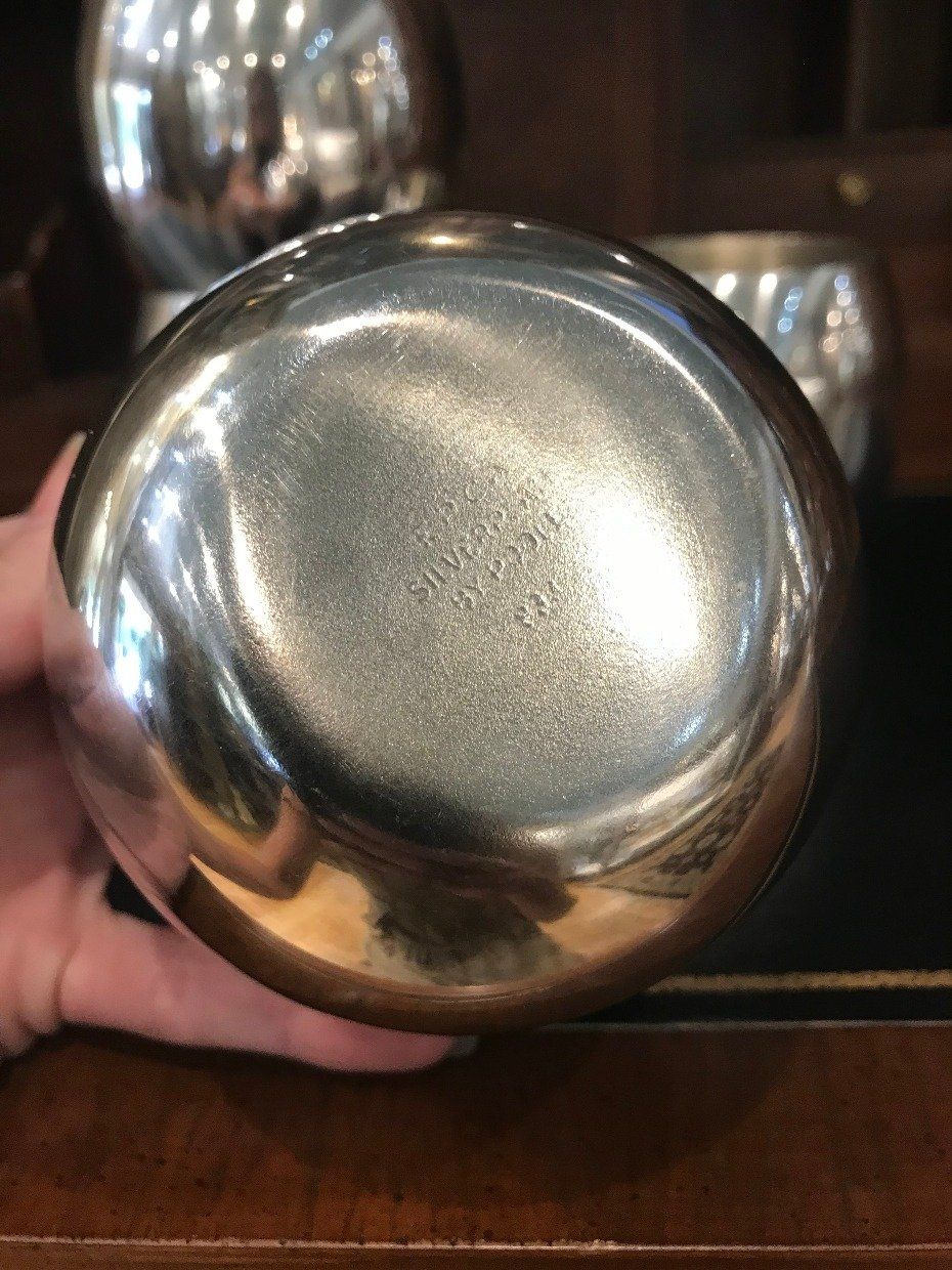 Set of 4 Poole Silver Plated Barware Tumblers 4
