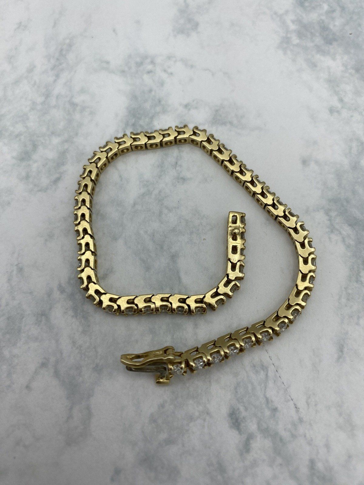 14k Gold 5ctw Round Cut Pave Diamond Ladies Tennis Bracelet 7L 8
