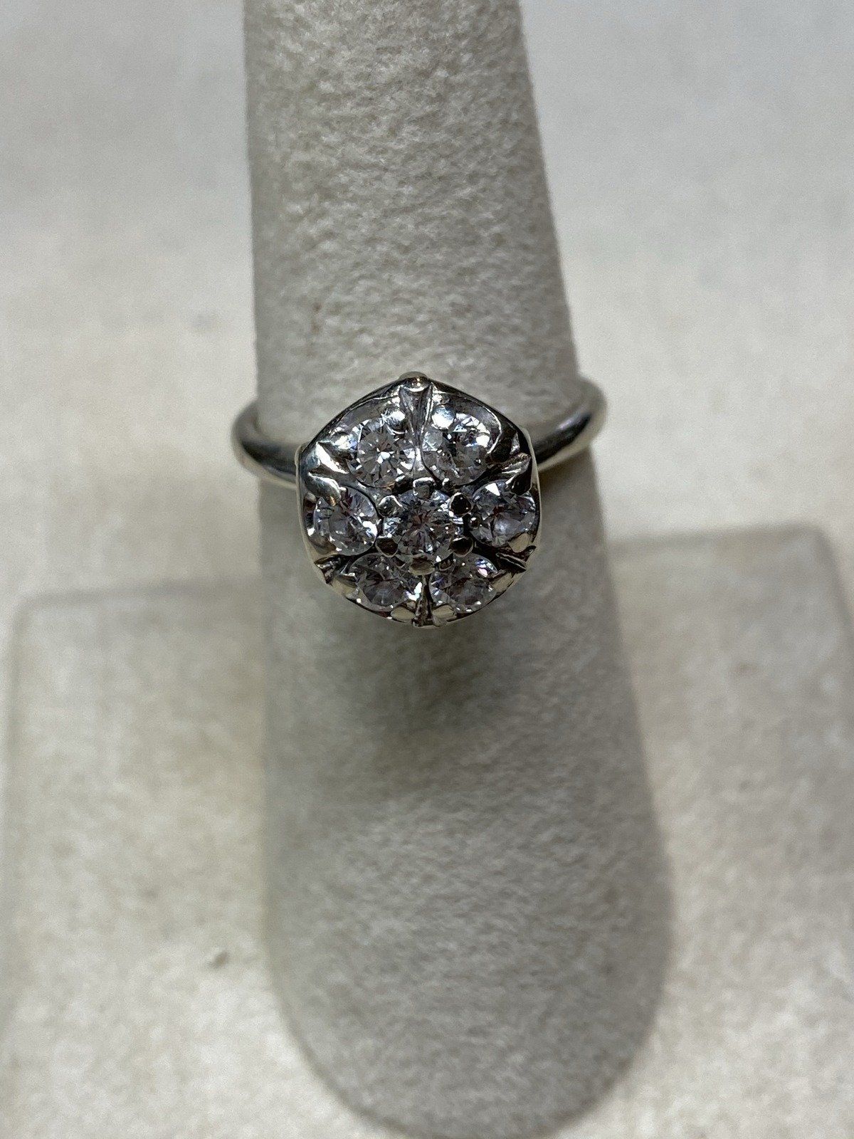 14k Diamond Cluster Ring 1.5ctw 2